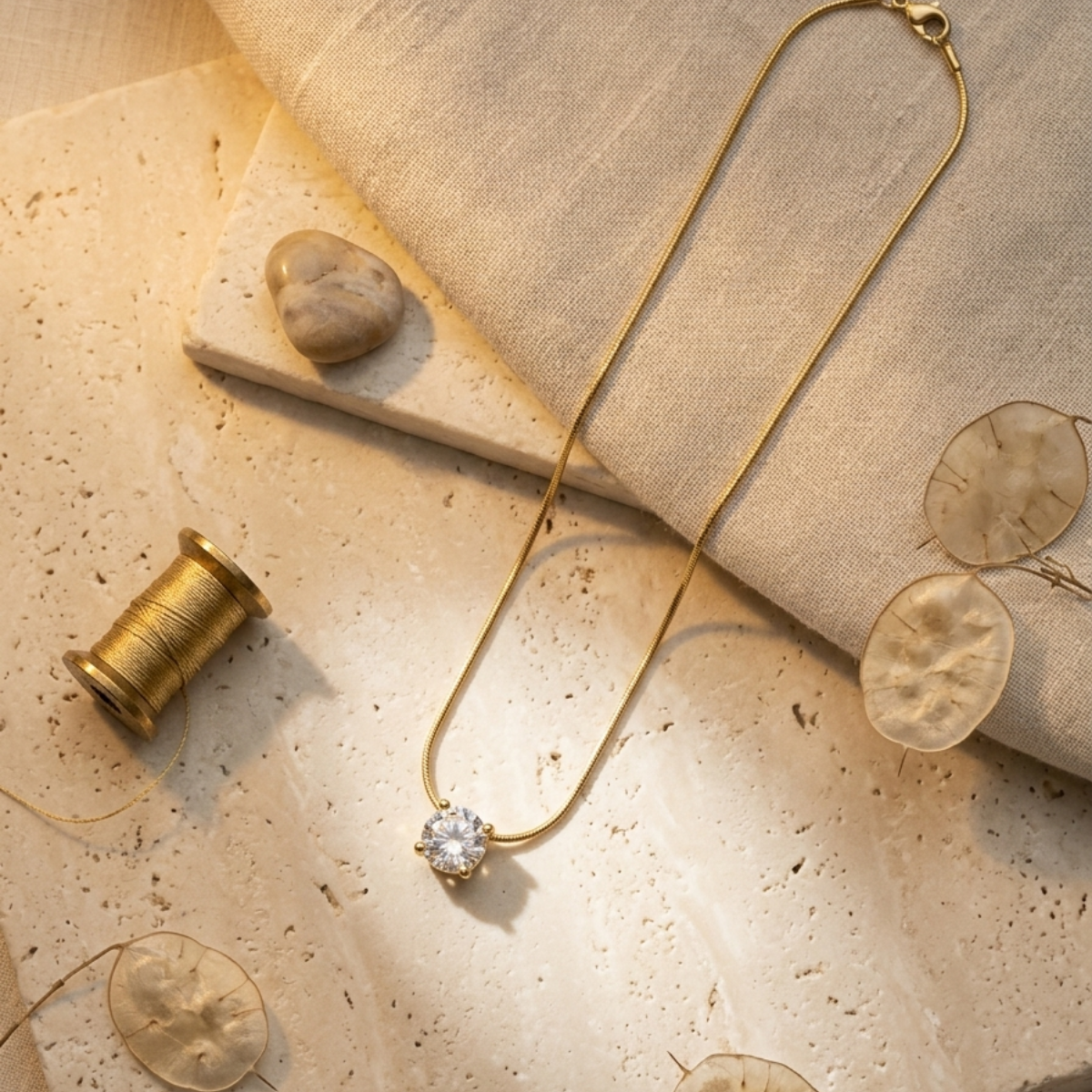 Gola Sphere Ball Pendant Necklace – Gold
