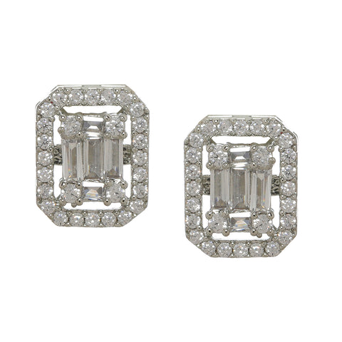 Silver Diamond Studs