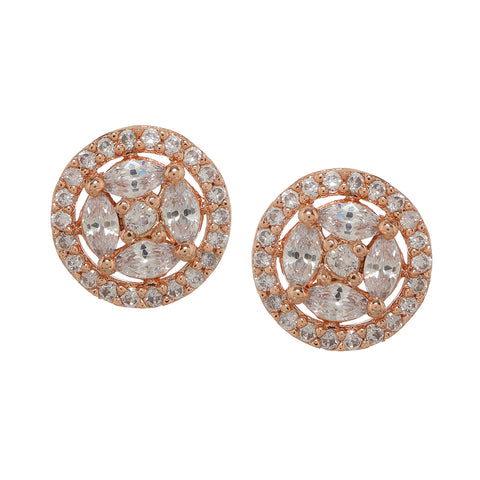 Round Rose Gold Diamond Studs