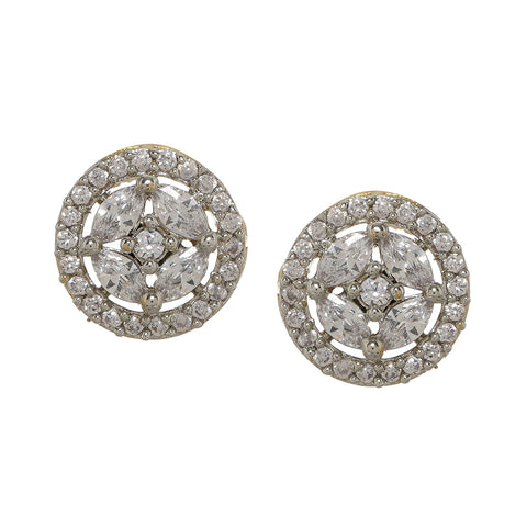 Silver Round Diamond Studs