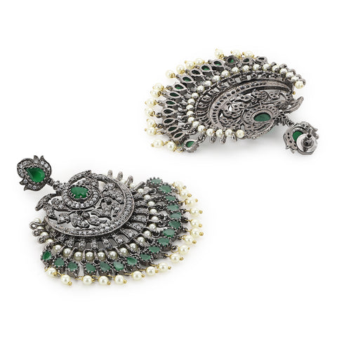 Diamond and Emerald Stone Earrings