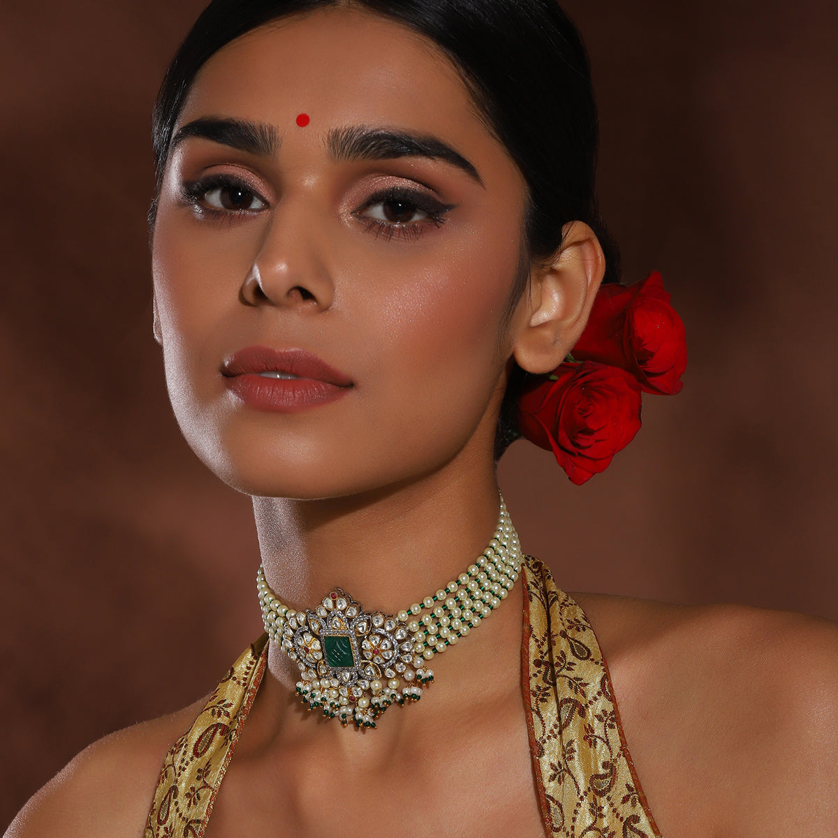 Emerald Pearl Kundan Choker