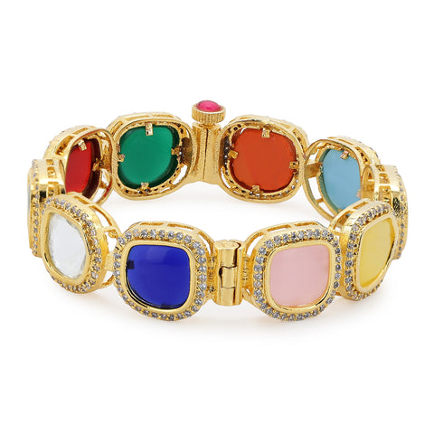 Multi Kundan and Precious Stone Bangle