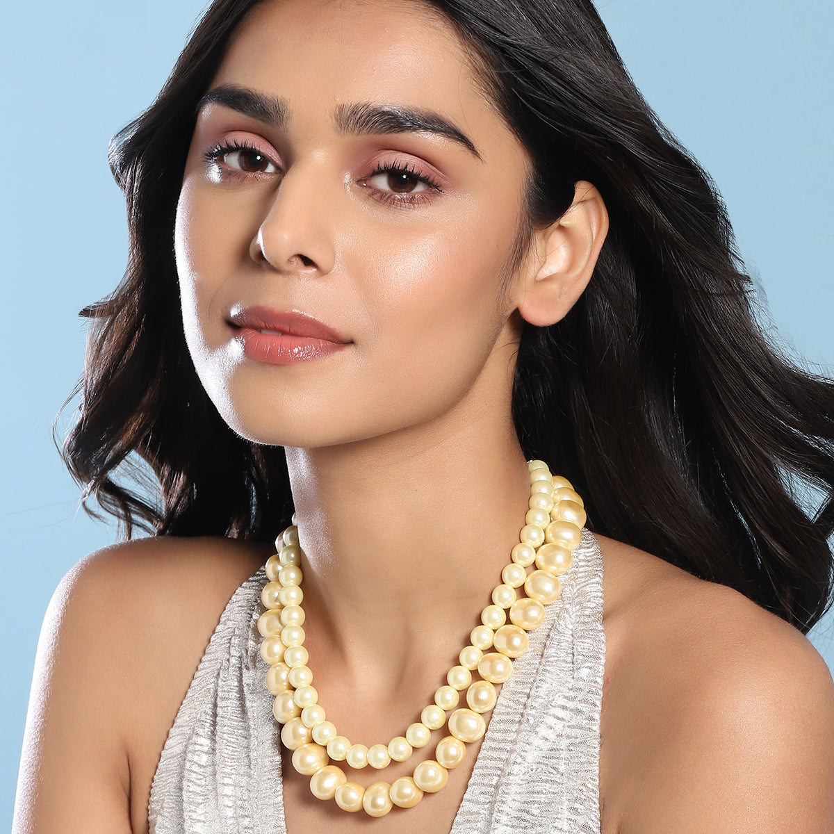 Double Pearl Layered Mother of Pearl Neckpiece