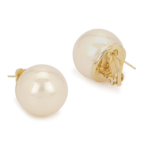 Cream Oversized Studs (20 MM)