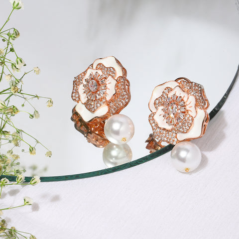 Rose Gold Mother of Pearl Studs