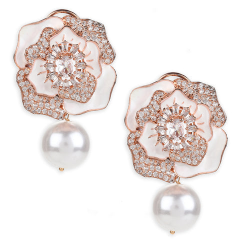 Rose Gold Mother of Pearl Studs